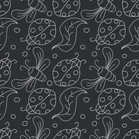 Seamless pattern with ladybugs. Summer ladybugs background vector