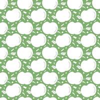 Seamless apple pattern. Colored seamless doodle pattern with red apples vector