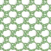 Seamless apple pattern. Colored seamless doodle pattern with red apples vector