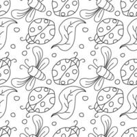 Seamless pattern with ladybugs. Summer ladybugs background vector