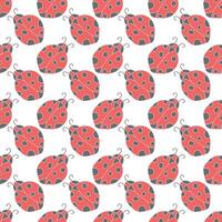 Seamless pattern with ladybugs. Summer ladybugs background vector