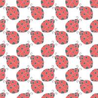 Seamless pattern with ladybugs. Summer ladybugs background vector