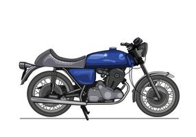 azul clásico motocicleta vector con aislado en blanco antecedentes.