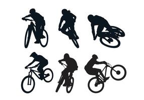 action biker silhouette vector for background design.