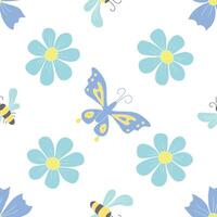 Spring floral pattern. Seamless pattern with flowers vector