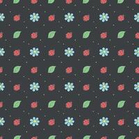 Seamless pattern with ladybugs. Summer ladybugs background vector
