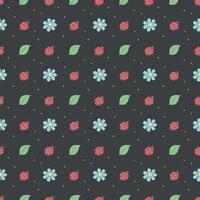 Seamless pattern with ladybugs. Summer ladybugs background vector