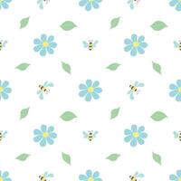 Spring floral pattern. Seamless pattern with flowers vector