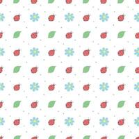 Seamless pattern with ladybugs. Summer ladybugs background vector