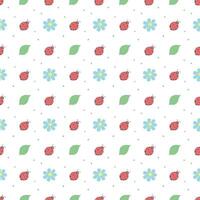 Seamless pattern with ladybugs. Summer ladybugs background vector