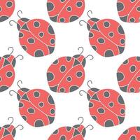 Seamless pattern with ladybugs. Summer ladybugs background vector