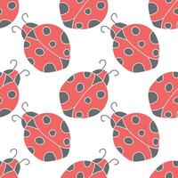 Seamless pattern with ladybugs. Summer ladybugs background vector