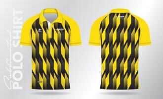 amarillo polo camisa jersey Bosquejo modelo diseño. deporte uniforme en frente vista, espalda vista. vector