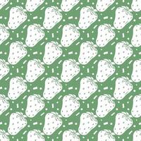 Seamless strawberries pattern. Doodle vector with red strawberries icons. Vintage strawberries pattern