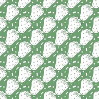 Seamless strawberries pattern. Doodle vector with red strawberries icons. Vintage strawberries pattern