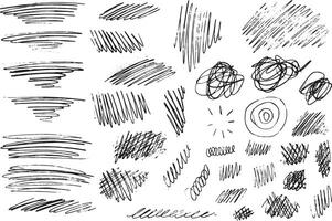 Black and white marker abstract with black lines and shapes on a white background vector