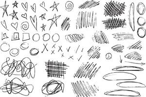 Black and white marker abstract with black lines and shapes on a white background vector