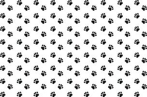 Black paw patterns on a white background vector