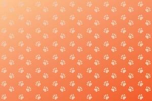 Light orange paw patterns on a gradient orange background vector