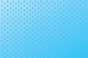 Blue paw patterns on a gradient blue background vector