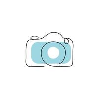 camera one line art handmade vector