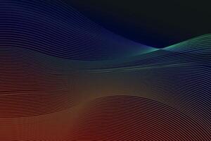 Rainbow abstract lines on black background vector