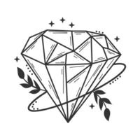 cristal icono con ramas y estrellas, ilustración aislado en blanco antecedentes. vector