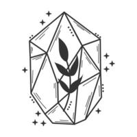 cristal icono con ramas y estrellas, ilustración aislado en blanco antecedentes. vector