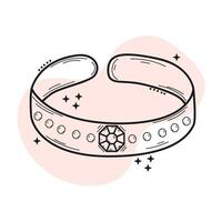 pulsera icono. mano dibujo. joyería vector