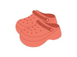 Pair of Comfortable summer shoes. Red Vector illustration in flat style