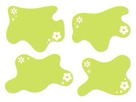 Set of green background with copy space for text and with flowers. Spring Vector templates