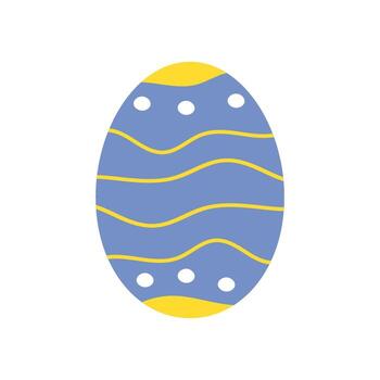 Easter egg with lines and dots. Colorful Vector illustration for easter day with decoration pattern on isolated background