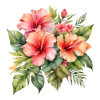 ai généré aquarelle fleur bouquet png