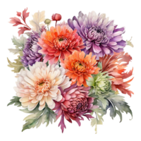 ai generado acuarela flor ramo de flores png