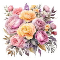 ai généré aquarelle fleur bouquet png