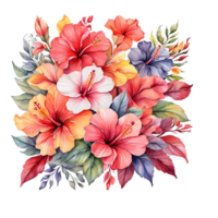 ai généré aquarelle fleur bouquet png