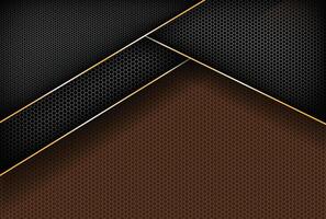 Abstract technology background with shiny effect. overlap layers on dark space with textured metallic oval patterns. vector