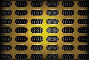 Abstract technology gold background with shiny effect. on dark space with textured metallic oval patterns vector