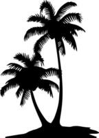 Vector of Coconut Palm Tree Silhouette Image