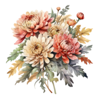 ai généré aquarelle fleur bouquet png