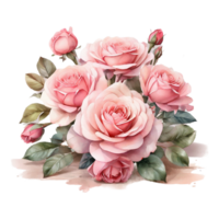 ai generiert Aquarell Blume Strauß png