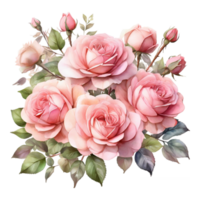 ai généré aquarelle fleur bouquet png