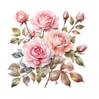 ai generado acuarela flor ramo de flores png