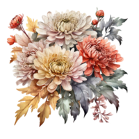 ai généré aquarelle fleur bouquet png