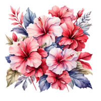 ai generado acuarela flor ramo de flores png