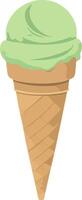 Green Ice Cream Cone Illustration vector