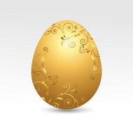 Golden Easter egg on white background vector