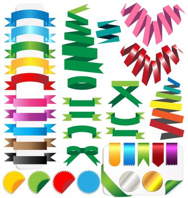 Set of ribbons  Isolated on white background
