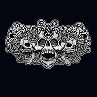 Gothic sign with skull vector