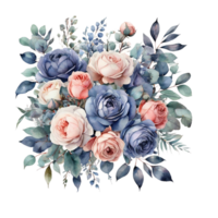 ai généré aquarelle fleur bouquet png